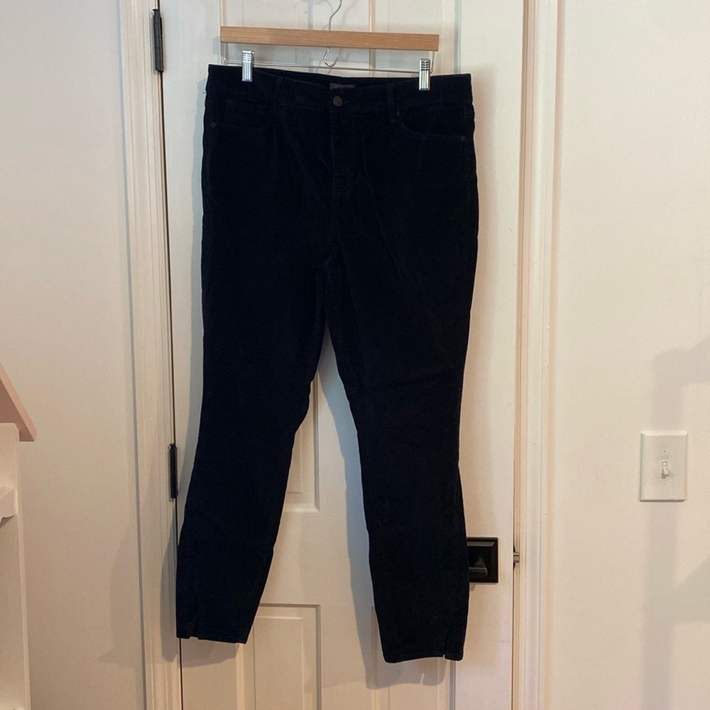 NYDJ velvet skinny jeans in black. Size 14